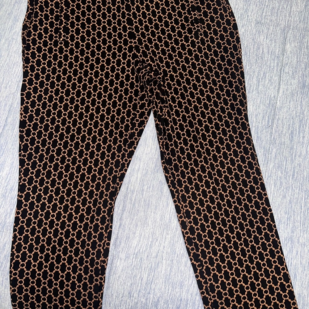 Chico's Black and Brown Patterned Pants